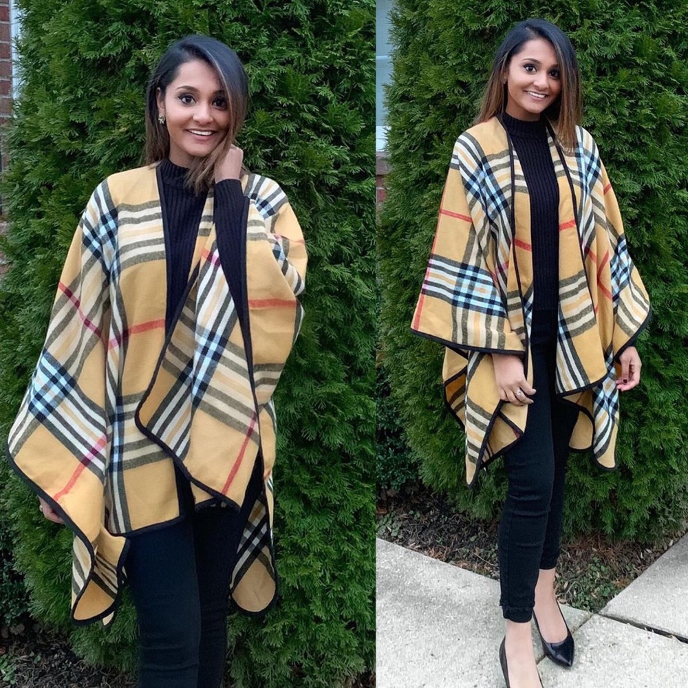 Camel Plaid Wrap